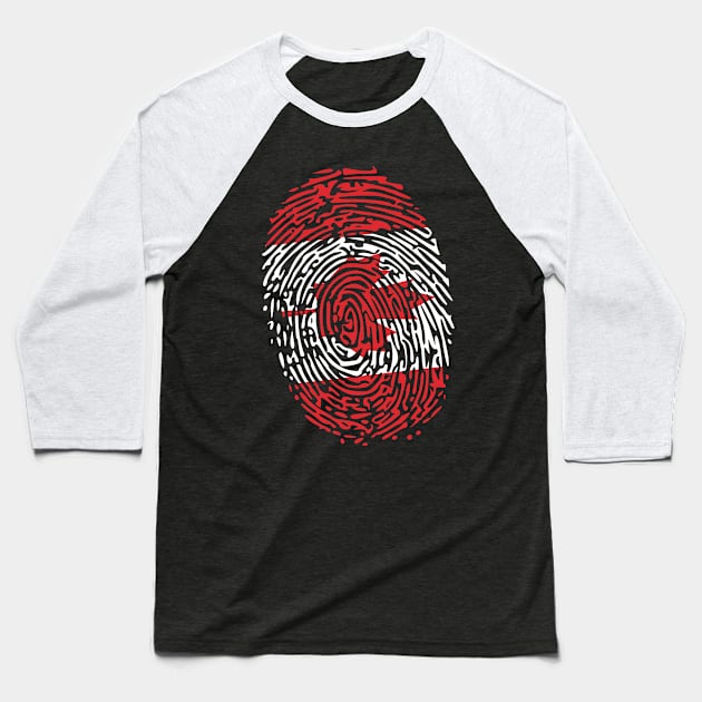 Fingerprint Canada Flag Baseball T-Shirt by remixer2020